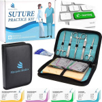 Chirurgisches Nahtset | Wundnaht-Übungsset | Silikon-Nähkissen mit Werkzeugsatz | 24 Wundnaht-Faden chirurgie nähset | Geschenk für Medizinstudenten, Tierärzte, und Zahnärzte | Wundnaht-Videokurs