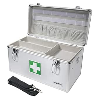 41gNz3DE2CL._SY445_SX342_QL70_ML2_ HMF 14701-09 Alu Medizinkoffer, Erste Hilfe Koffer, Tragegriff, 40 x 22,5 x 20,5 cm – Bild 1