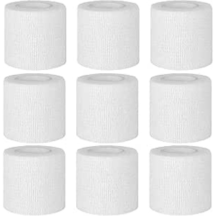 Selbstklebender Verband, 9 Rollen x 5cm x 4,5m Pflaster Rolle Verbandsmaterial, Elastische Binde Bandage Fixierbinde Haftbandage Selbstklebend