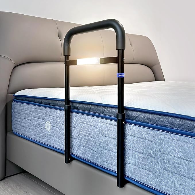 8125xlWKIAL._AC_SX679_ Aufstehhilfe Bett, Haltegriffe für Senioren, Bett Einstiegshilfe, Höhenverstellbarer Haltegriff für Senioren, LED-Sensorlicht zur Vermeidung von Stürzen in der Nacht, Sicherheit und Stabilität – Bild 1