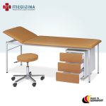 Untersuchungseinheit »BUD« Patientenliege mit Unterschrank & Drehhocker