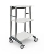 Haeberle doppio Gerätewagen 60 weiß, 1177 mm hoch mit 3 Ablageplatten